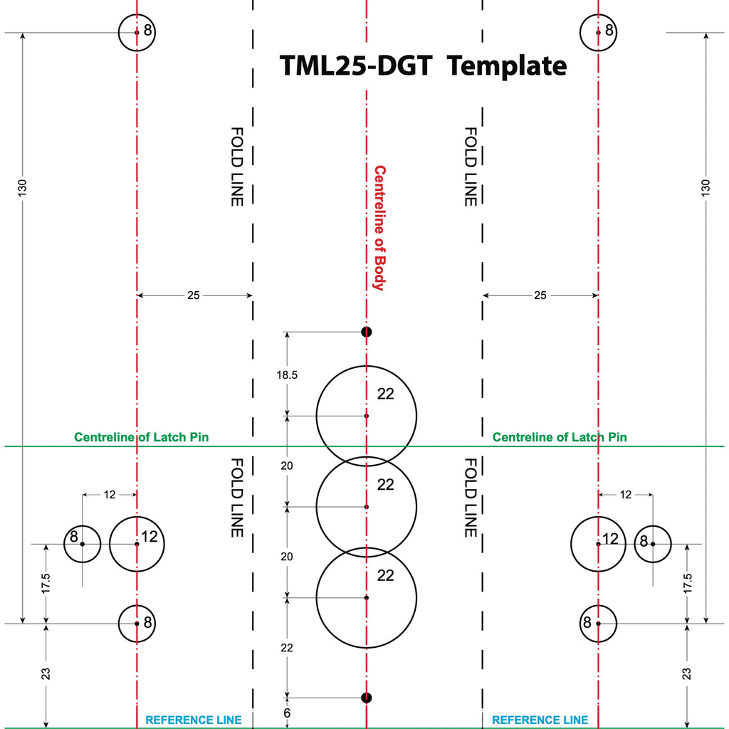 Trencab TML25DGT Mortice Magnetic Gate Latch Body to suit Borg Digital Keypad Lock Series 2000 or 4000