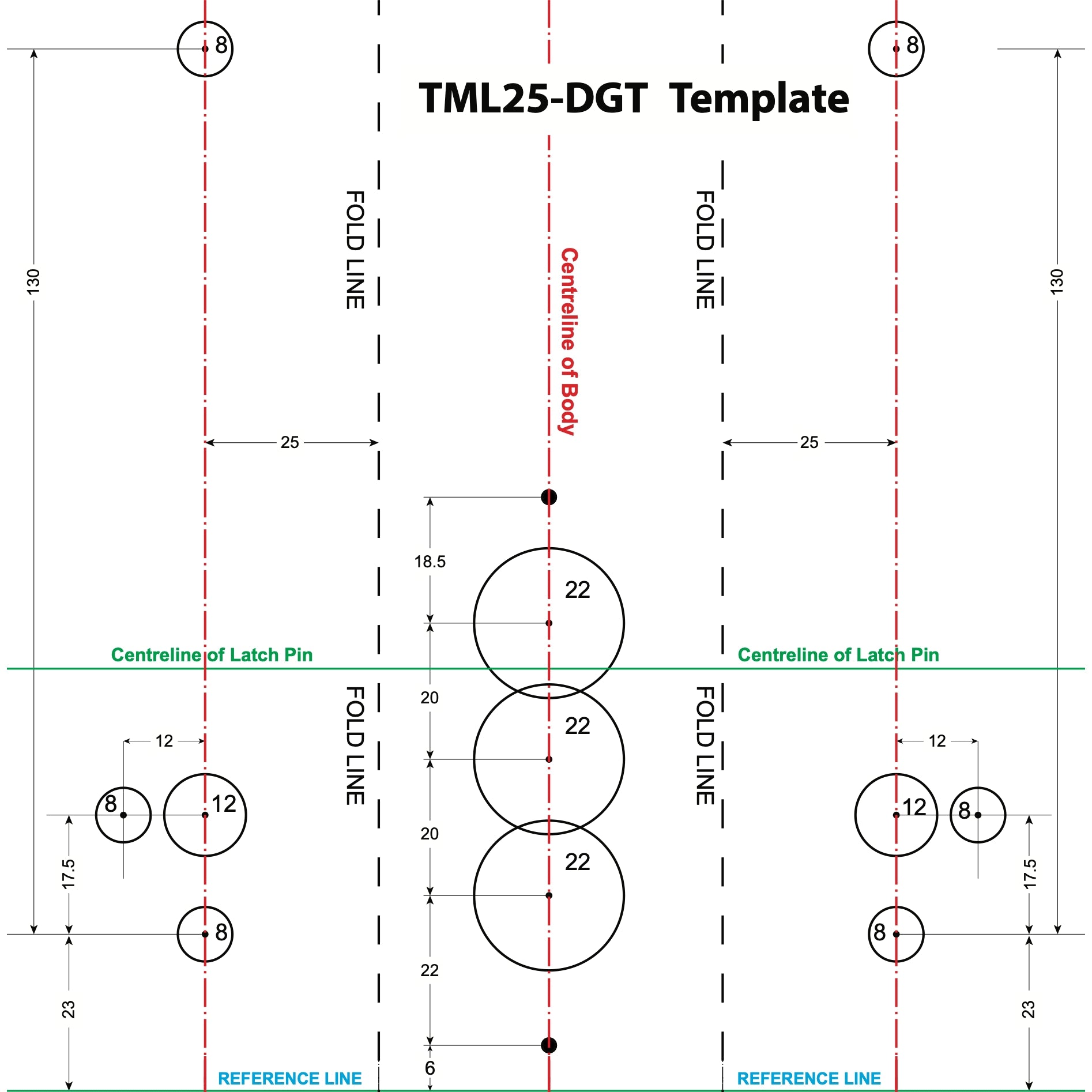 Trencab TML25DGT Mortice Magnetic Gate Latch Body to suit Borg Digital Keypad Lock Series 2000 or 4000